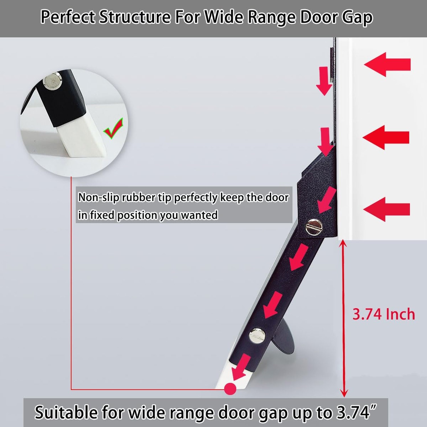 No Drilling Door Stopper Hold Door Open, Self Adhesive Door Stop, Door Stoppe…