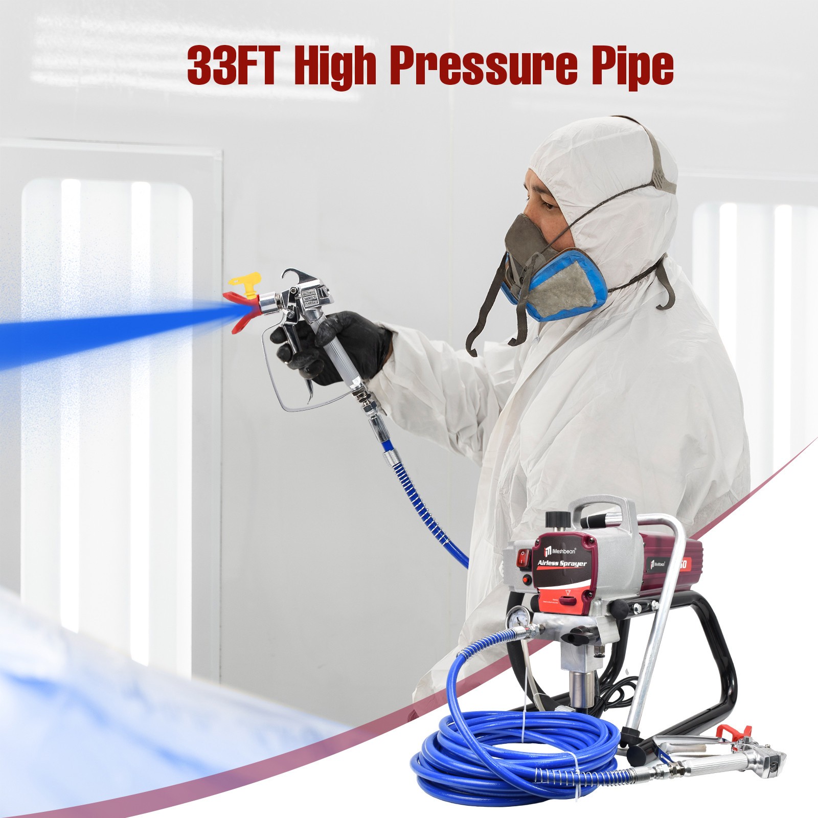 1700W High Pressure Airless Paint Sprayer High Efficiency Power Painting 110V