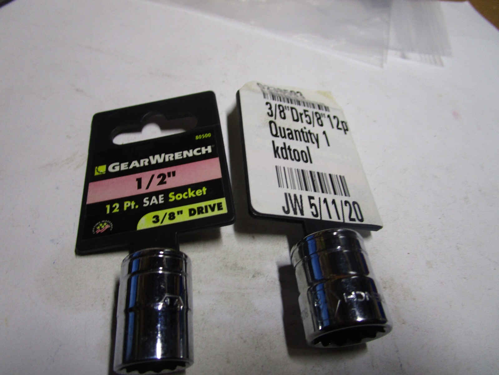 GEARWRENCH 3/8″ and 5/8″ Drive 12 Point Standard SAE Socket 1/2″ LOT OF 2
