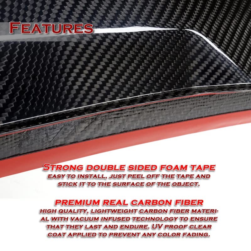 Real Carbon Fiber Rear Roof Window Visor Spoiler Wing 2017-2023 Tesla Model 3