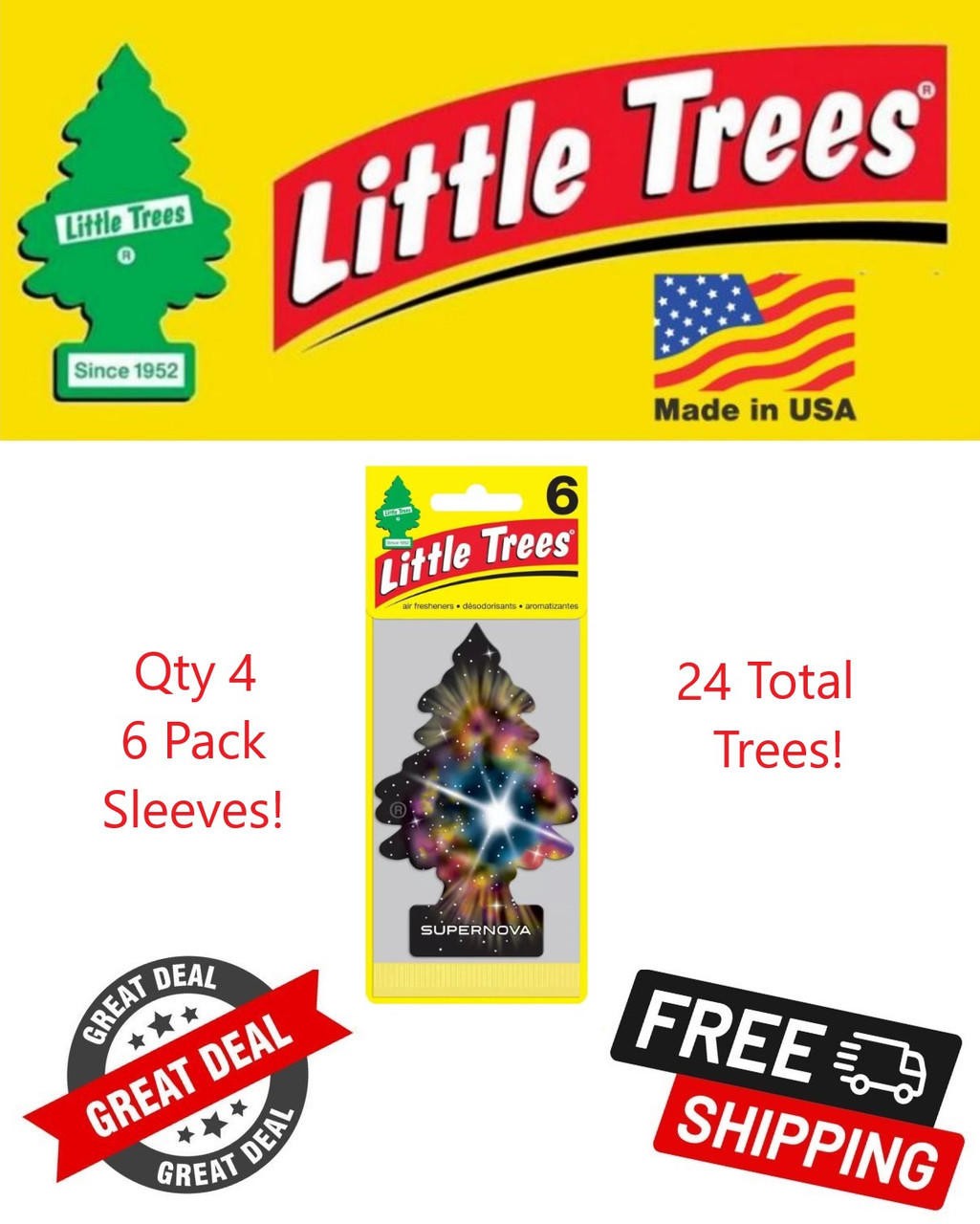 Little Trees 67303 Supernova Hanging Air Freshener for Car & Home 24 Pack!
