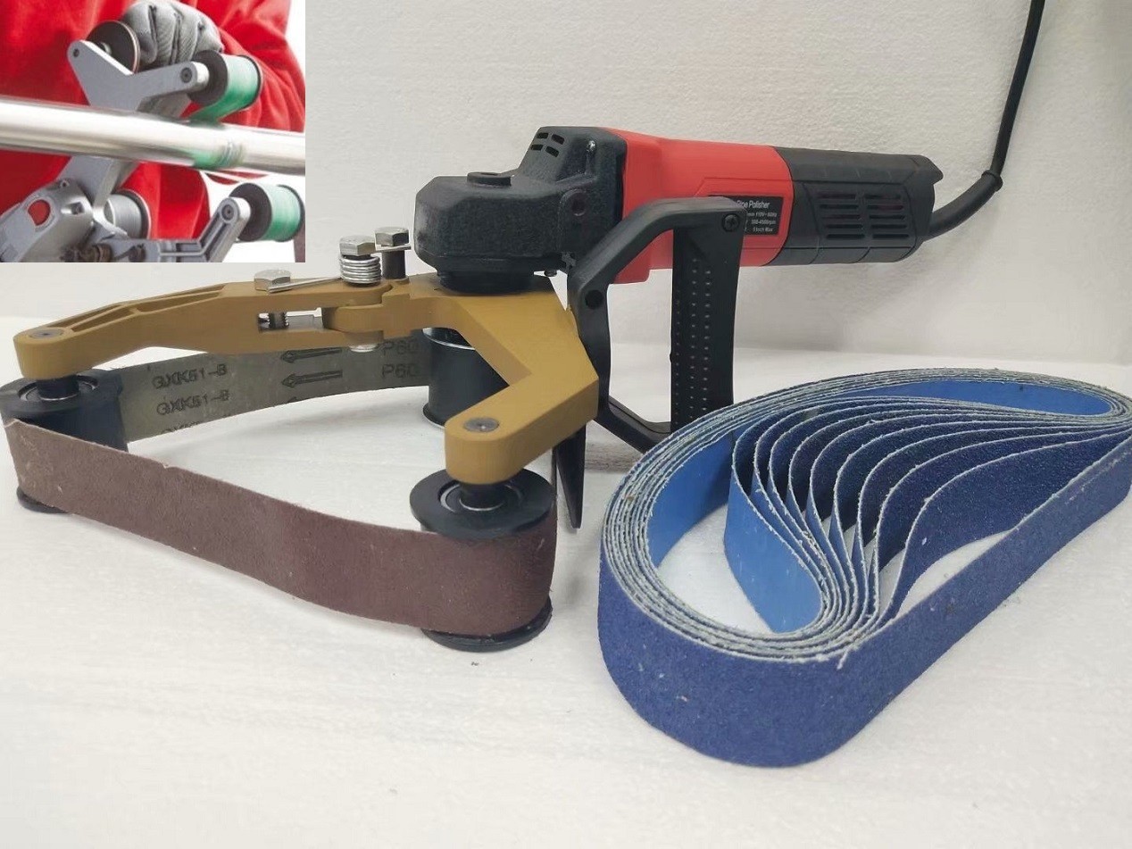 Pipe Polisher 20 Zirconia Sanding Belt Burnisher 5 Carbon Brush metal wood renew