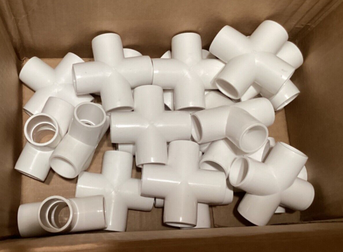 19 1” Opening for 3/4” pipe Schedule 40 PVC Cross 4-Way NSF Sch-40 Pipe Fitting