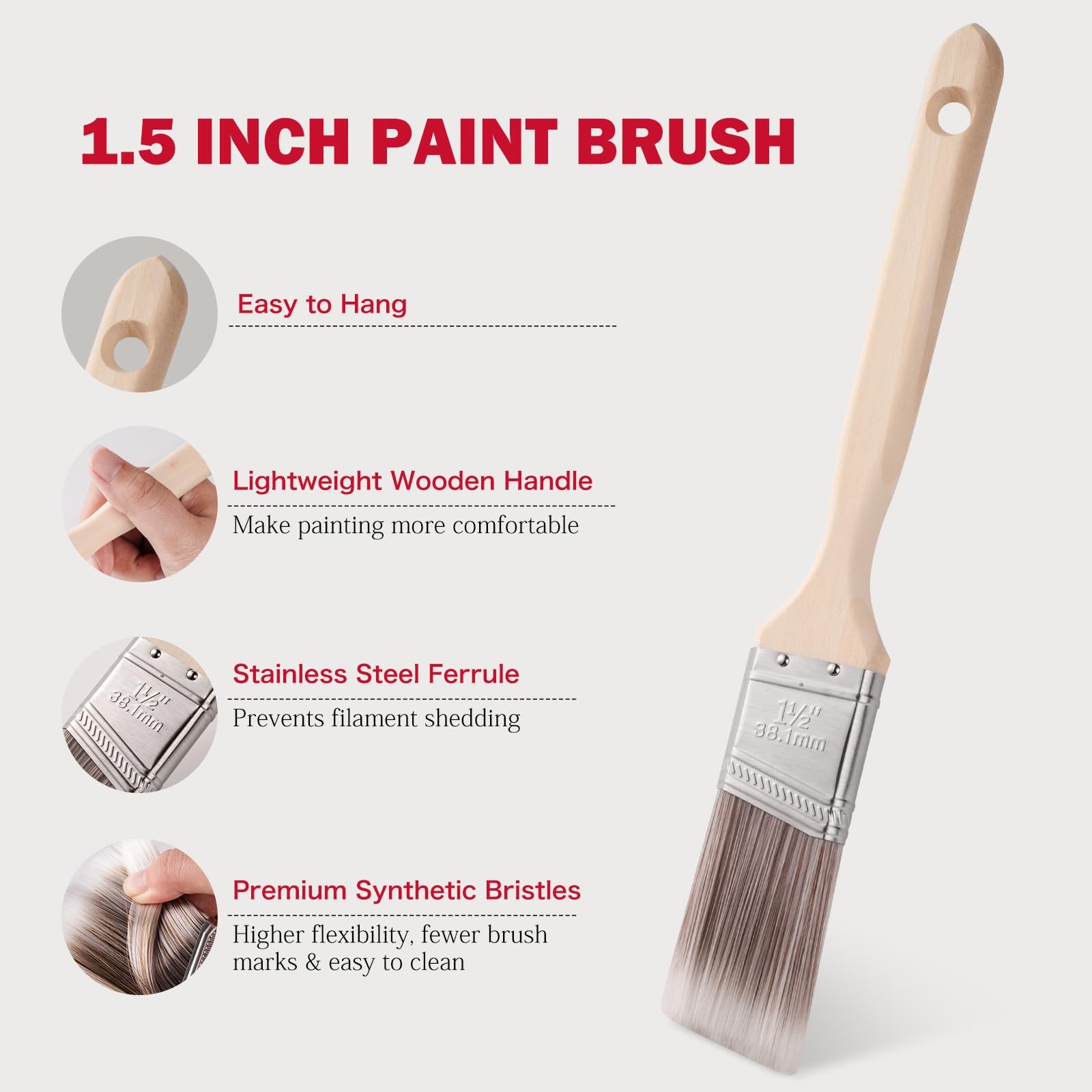 Mister Rui Mini Paint Roller Kit-13 Piece, 4-Inch 4 inches, Red Tray