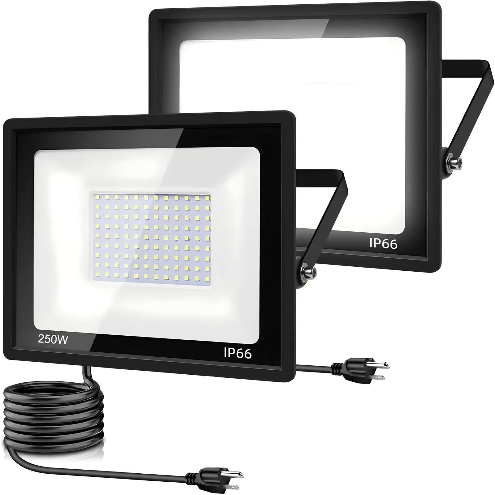 2 Pack-250W LED Flood Light Outdoor,30000LM LED Work Light with US Plug,6000K…