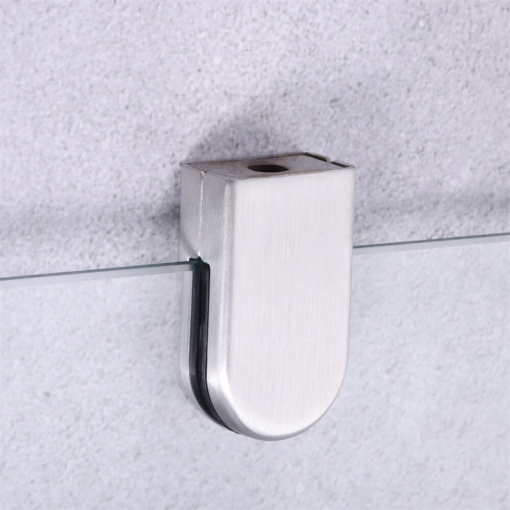 8/16Pcs Semicircle Glass Clamps Brushed Nickel 55x33x18mm for Glass Shelves