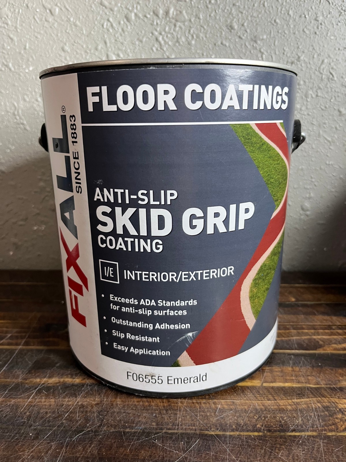 Fixall Skid Grip Anti Slip Floor Coating Interior Exterior Emerald Green 1Gallon