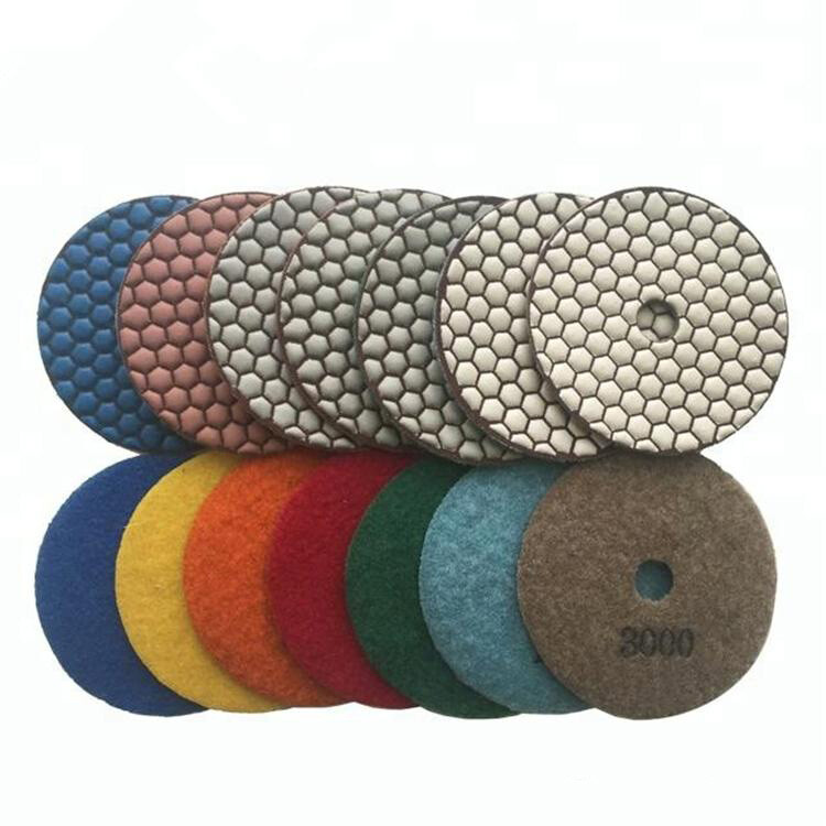 4” Dry Diamond Polishing Pads Resin Grinding Disc Granite Concrete Marble Stone
