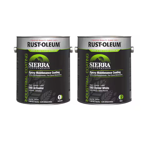 Rust-Oleum 248289 Epoxy Activator And Finish Kit, Oyster White, High Gloss, 1