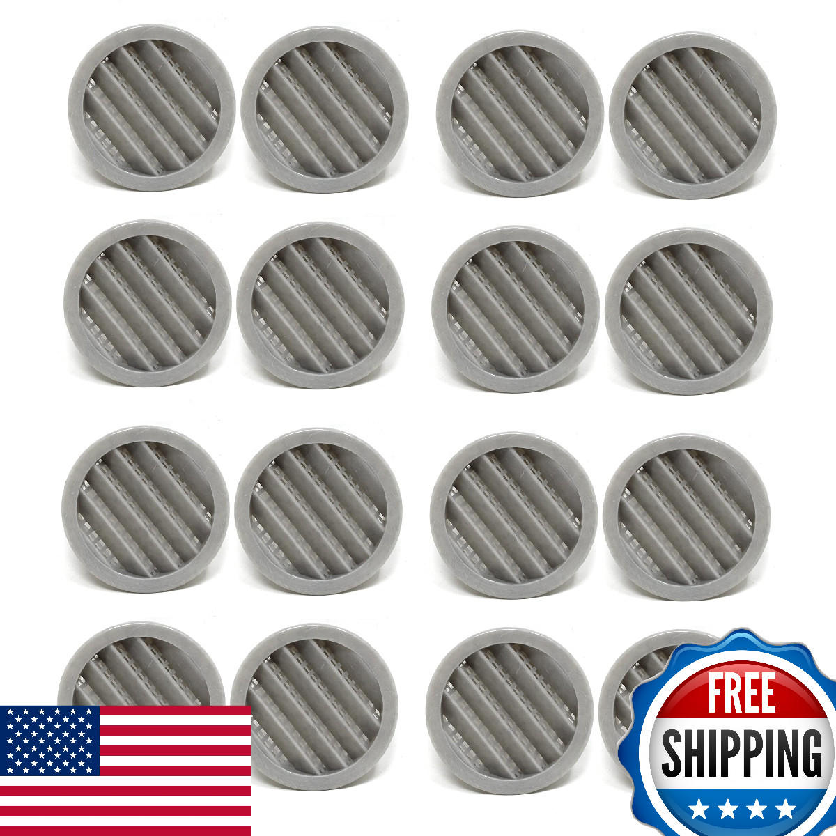 3″ Grey Round Plastic Louver Soffit Air Vent Reptile Screen Grille Cover (16)