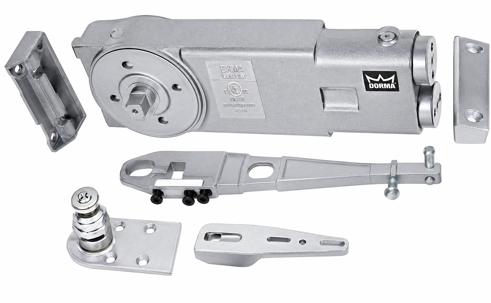 CRL Medium Duty 90º Hold-Open Overhead Concealed Door Closer With”S” Side-L