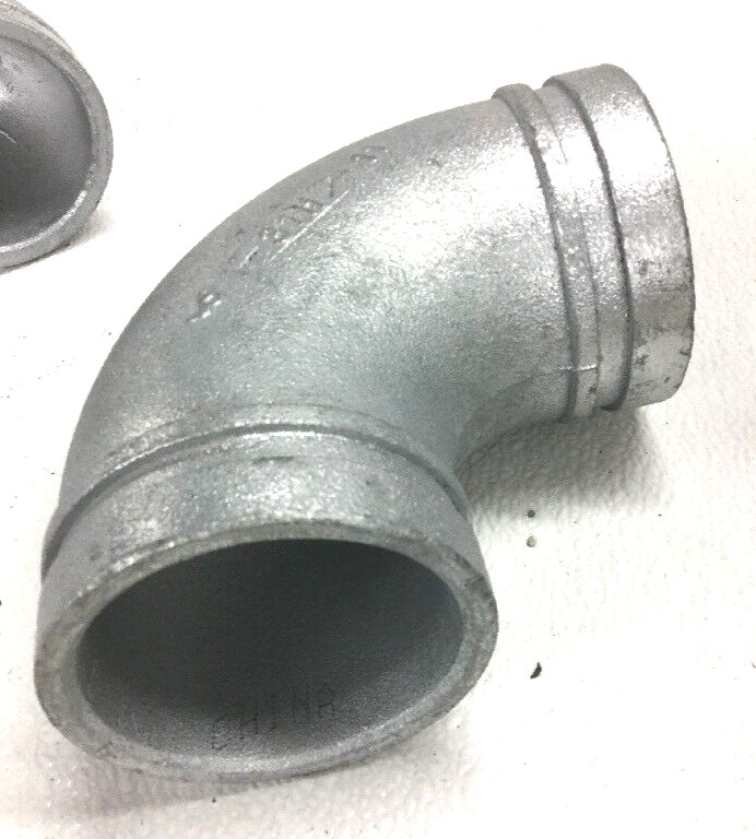 Victaulic Style 10 3″ (3.50 OD) Galvanized 90-Degree Elbow Grooved Pipe Fitting