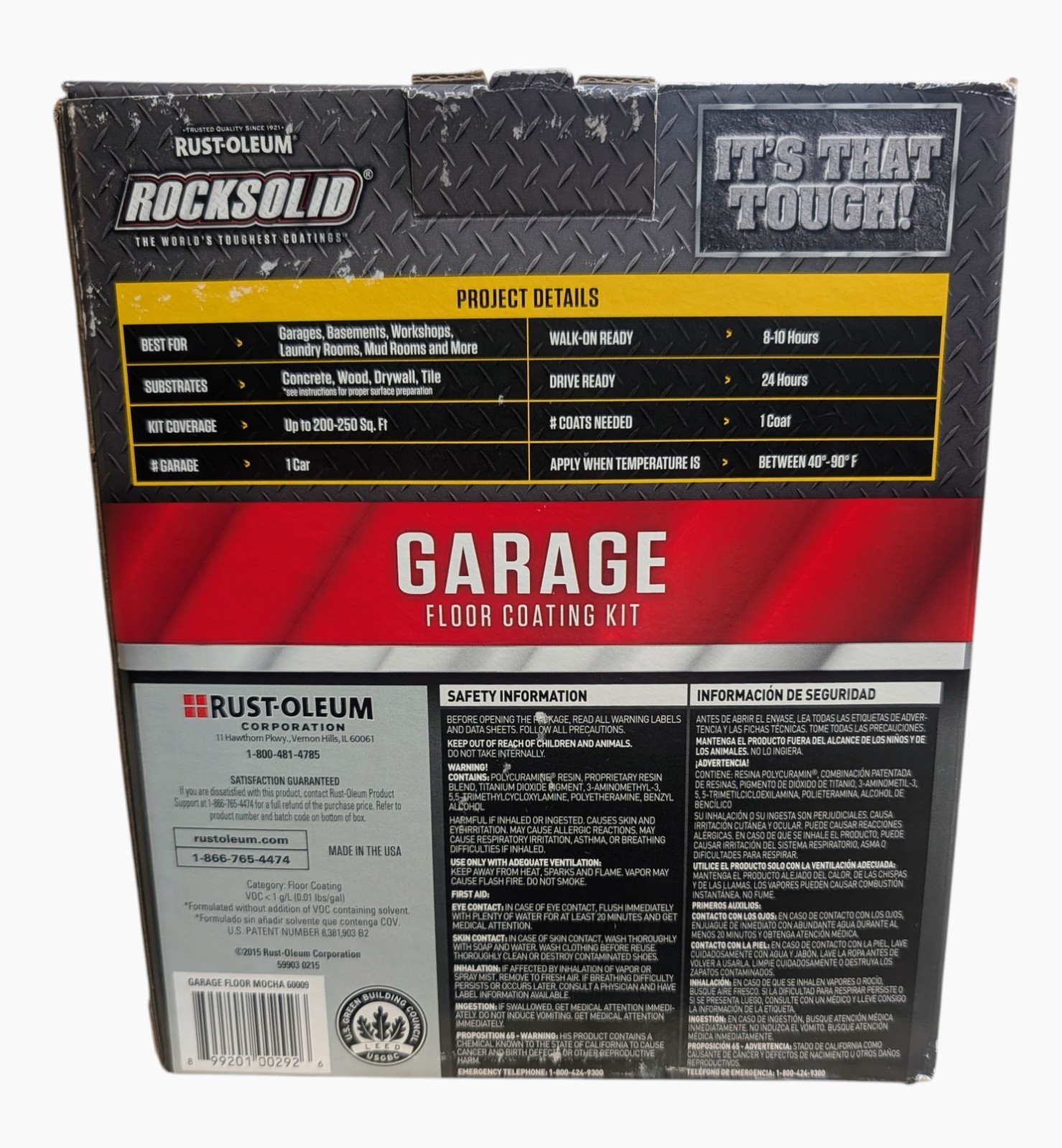 Rust-Oleum Rocksolid Garage Floor Coating Kit, Mocha, 1 Car – Extreme High Gloss