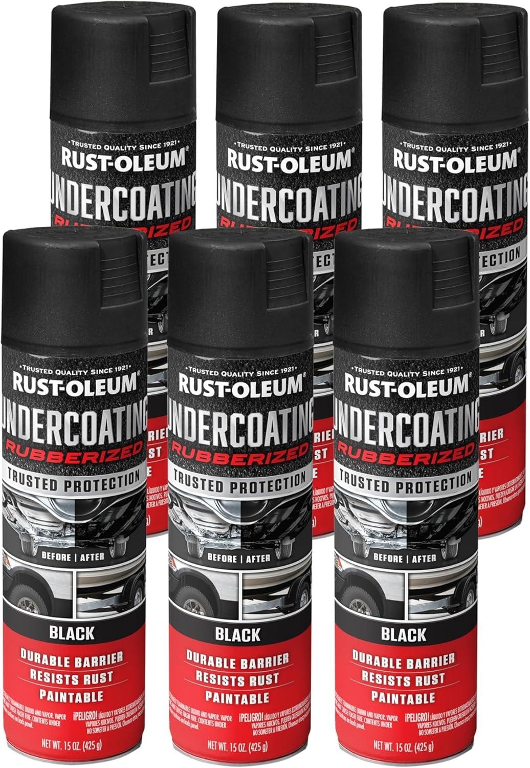 Rust-Oleum Automotive Rubberized Undercoating, 15 Oz Black- 248657 (6-PACK)