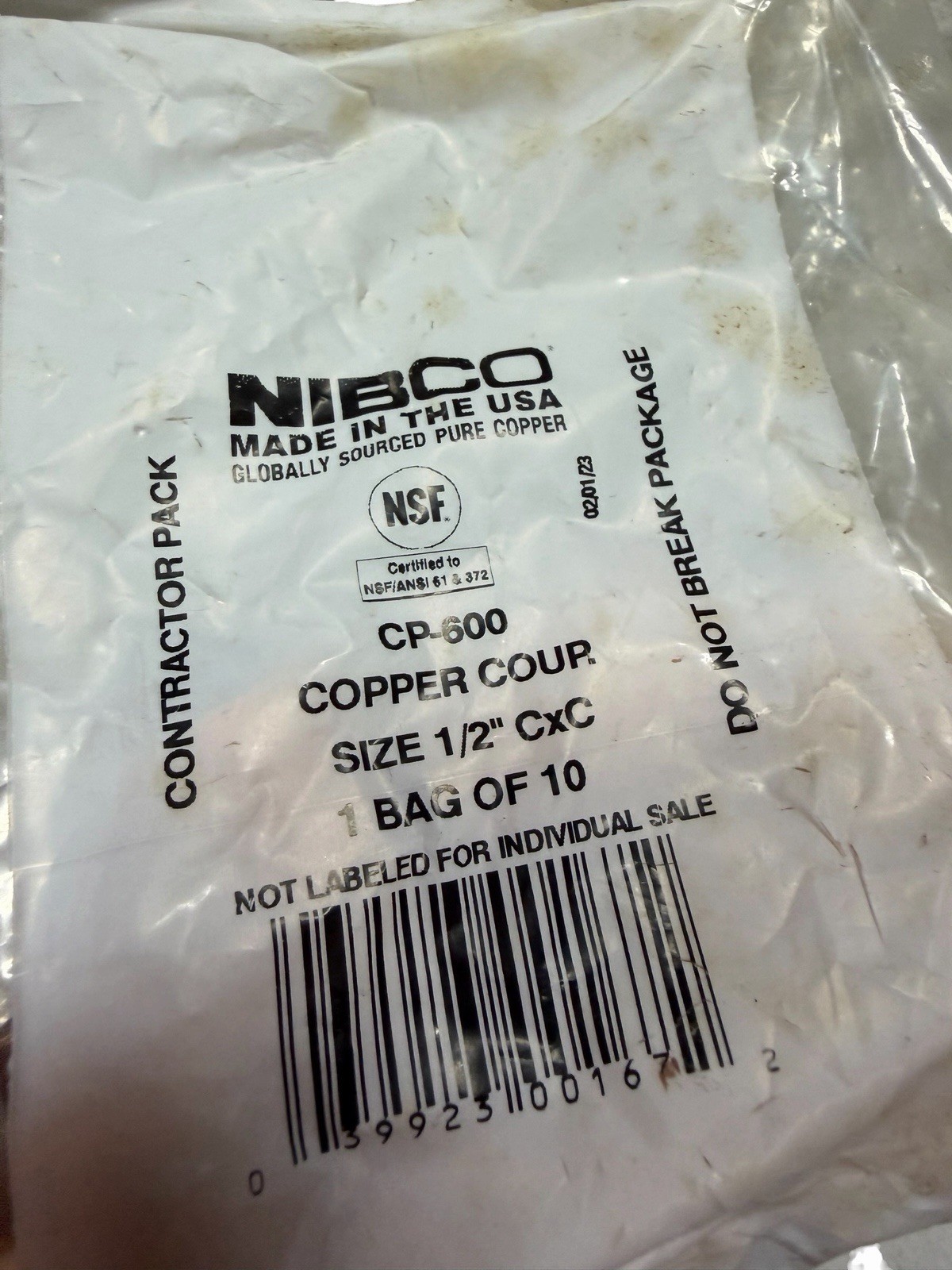 Nibco Copper 1/2″ 90° Elbows CP-607 1/2 in. CxC & CP-600 1/2″ Coupling 4-Bags