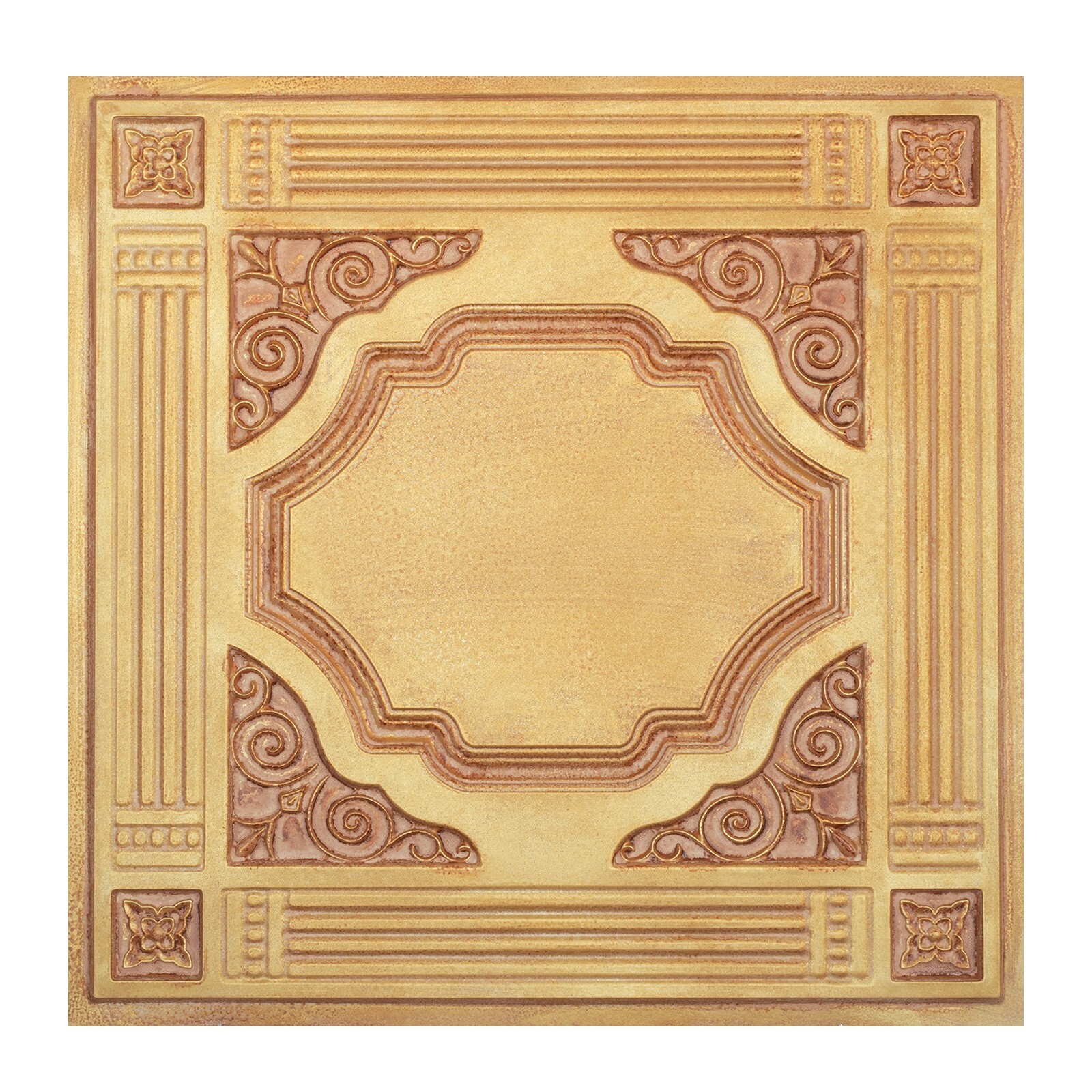 Glue up ceiling tiles Vintage wall panel for Hotel PL65 Vintage brown gold 10pcs