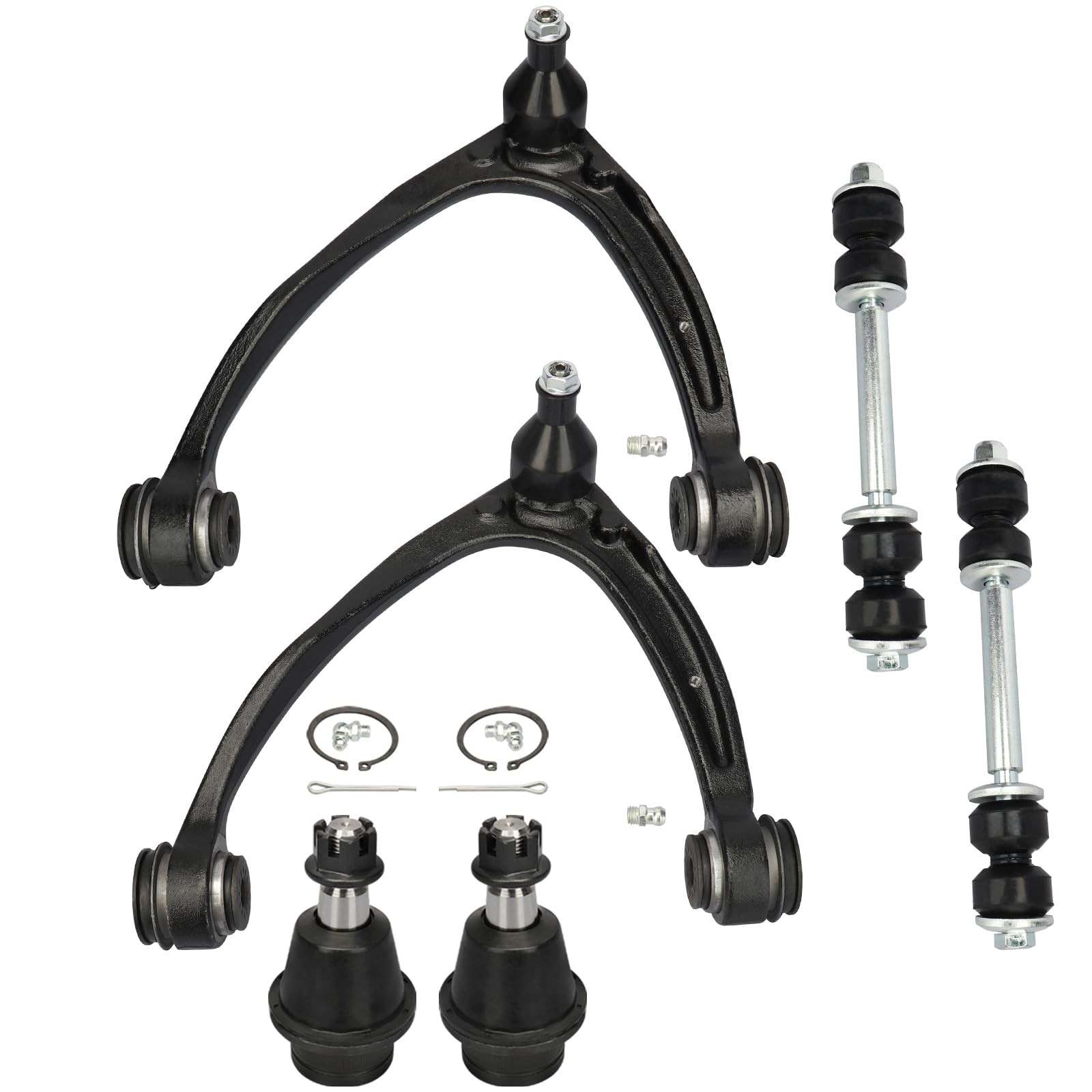 6pcs Front Suspension Kit Control Arm Sway Bar Link Ball Joints Silverado Yukon
