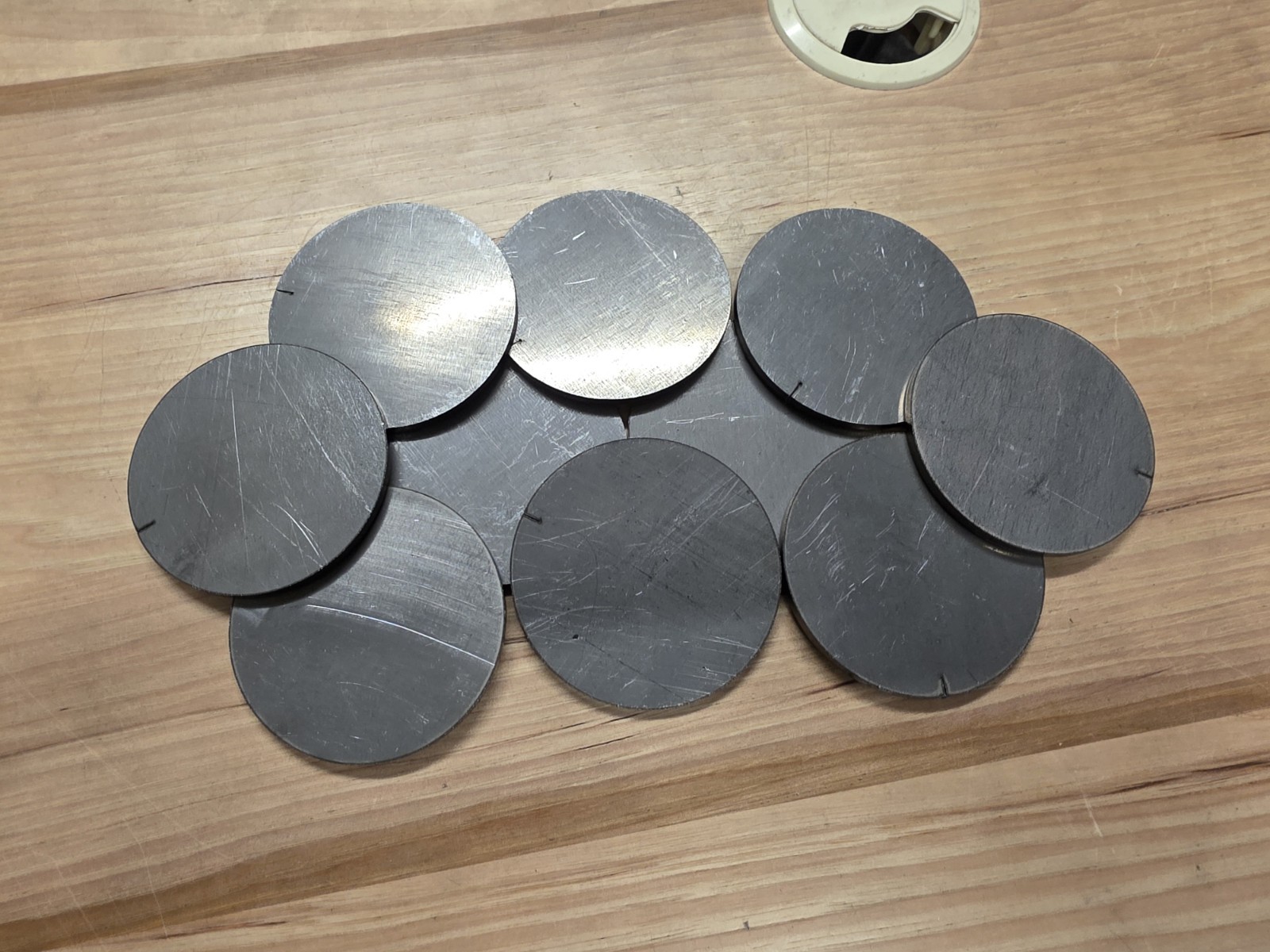 Mild Steel Discs 10ga Hot Rolled Steel over 1/8th thick – 2.875″ Diameter