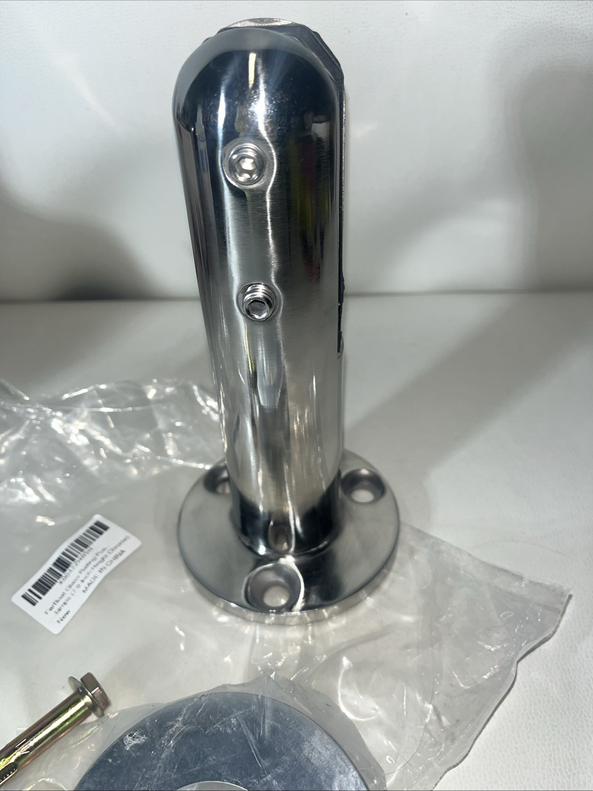 Far Boat Railing Post Clamp Stainless Steel Chrome Glass Clamp Floor 7.9”