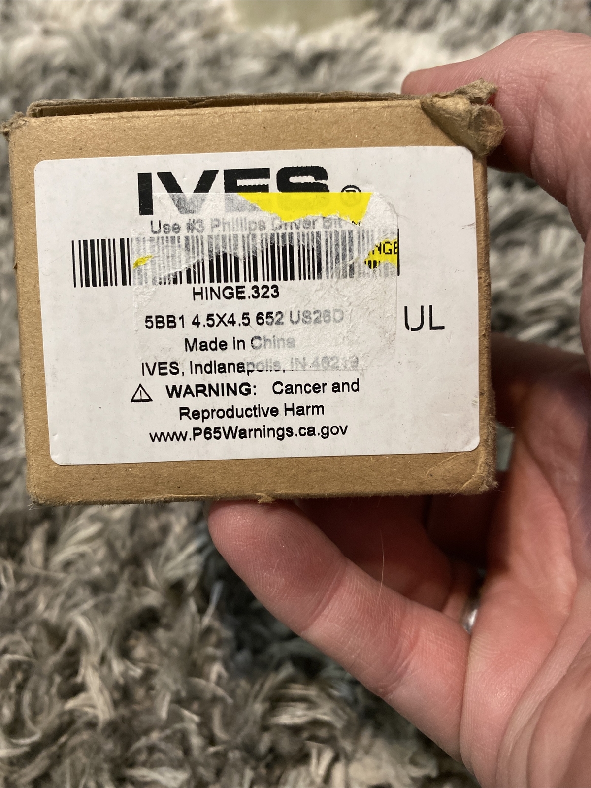 Ives Full Mortise Hinge.513 5BB1 5″ x 4.5″ 652 US26D ( BOX OF 3) (B56)