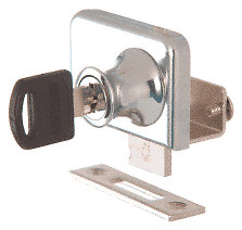 CRL LK346KA Chrome Clamp-On Lock for 3/8″ Double Glass Door – Keyed Alike