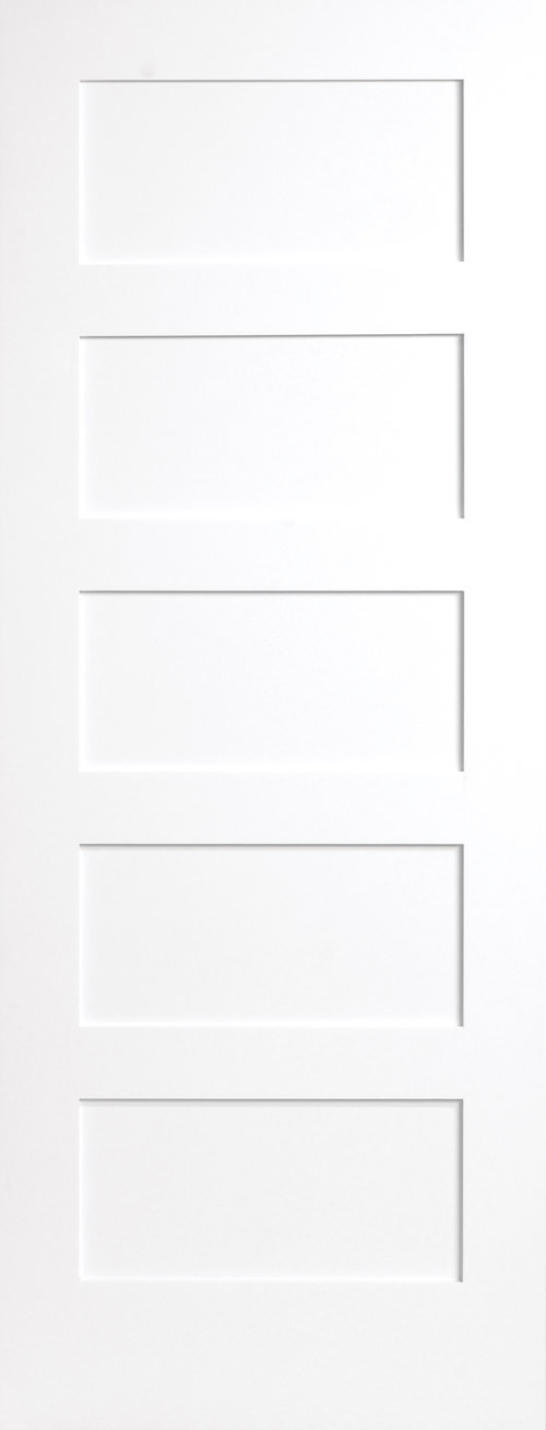5 Panel Flat Mission Shaker Primed Stile & Rail Solid Core Door Slabs 7ft Height