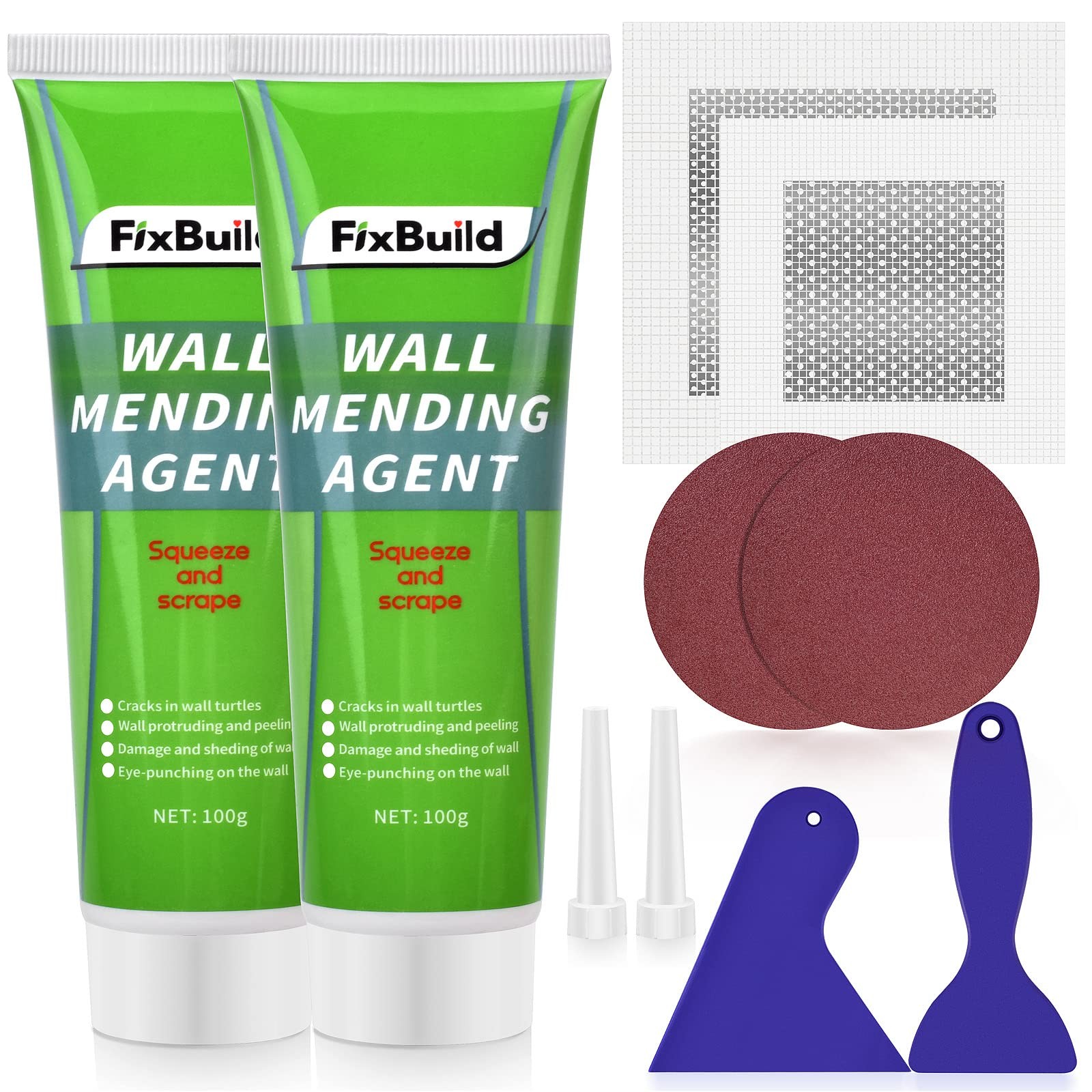 Drywall Repair Kit, 2~Piece Wall Patch for Holes, Dents, Graffiti