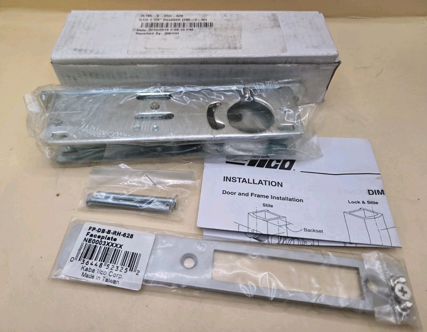 New Ilco Storefront No Handle 31/32″ Straight Deadbolt 2L185-B-3RH-628 185-3-NH