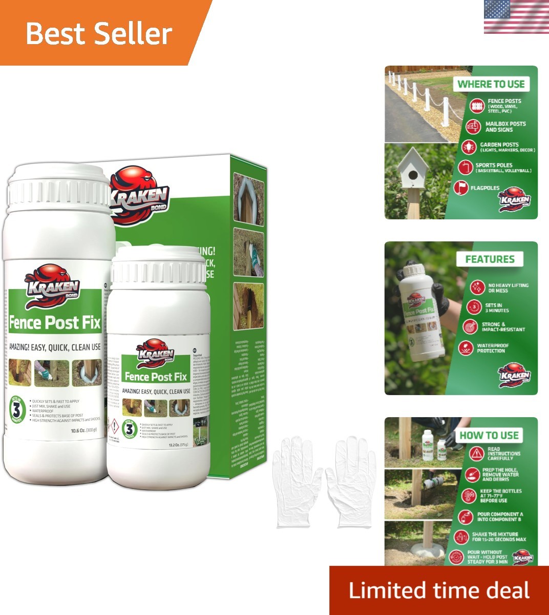 Quick-Setting Expandable Foam for Fence Post Repair – 23.7 oz Easy Installation