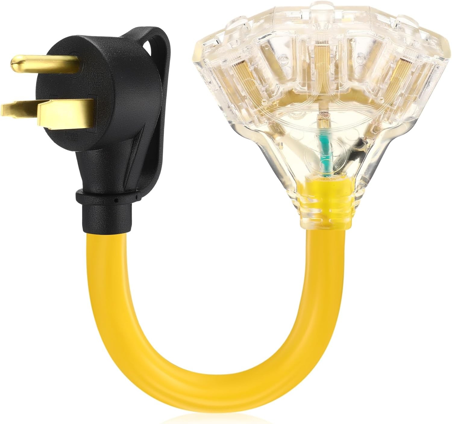 50 Amp to 20 Welder Distribution Adapter yellow, black, transparent