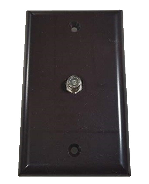 TVC Brown Coax TV Wall Plate F-Type Cable Outlet Faceplate