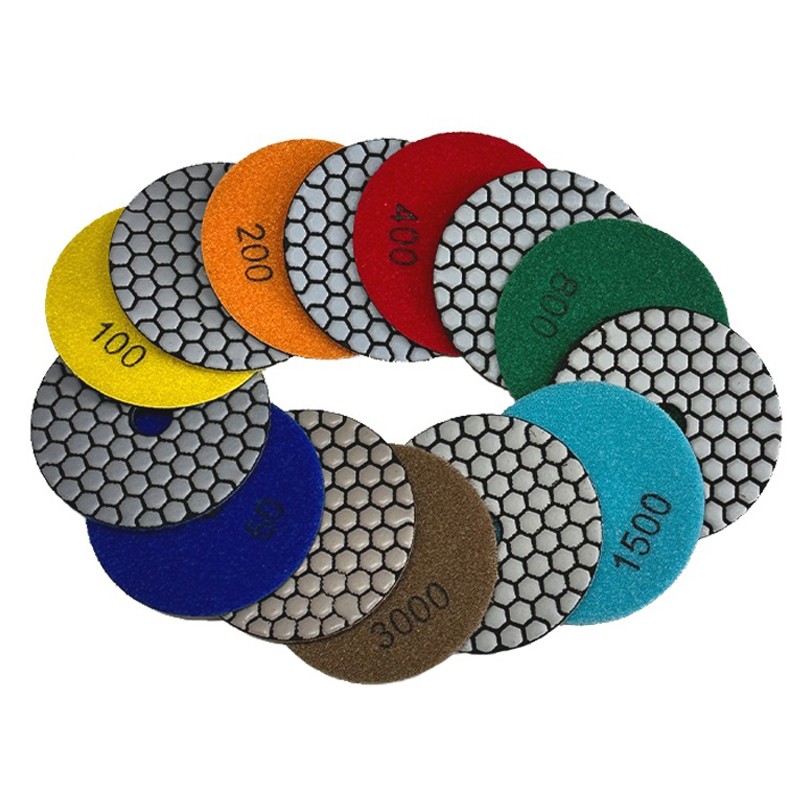 Diamond Dry Grinding Discs 100mm 4″ Granite Stone Concrete Marble 30 – 6000 Grit