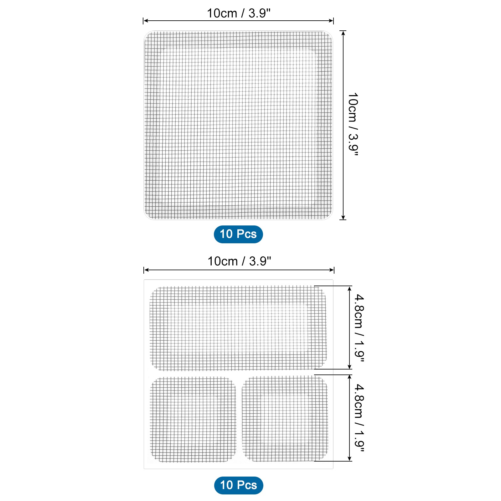 20Pcs 2 Styles Fiberglass Window Screen Repair Kit, Grey