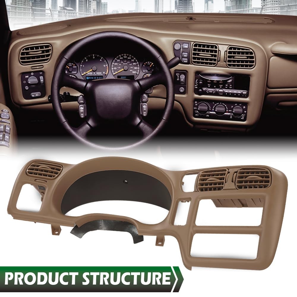 Dash Trim Bezel Blazer Jimmy Sonoma S10 1998-2004 Single DIN Beige 15013761