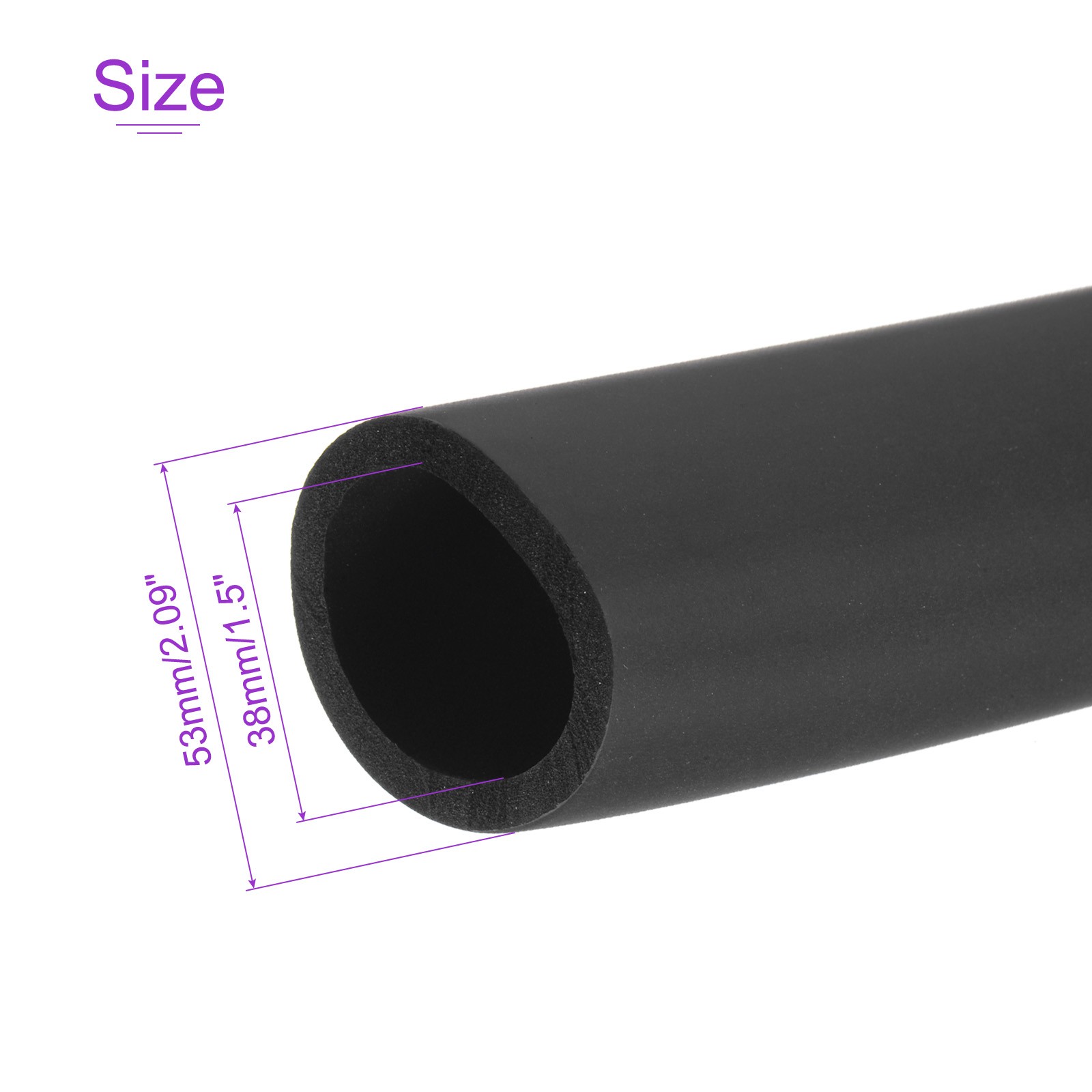 38mm x 7.5mm(IDxT) 3.3ft Pipe Insulation Tube Foam Grip Wrap Closed Cell Tubing