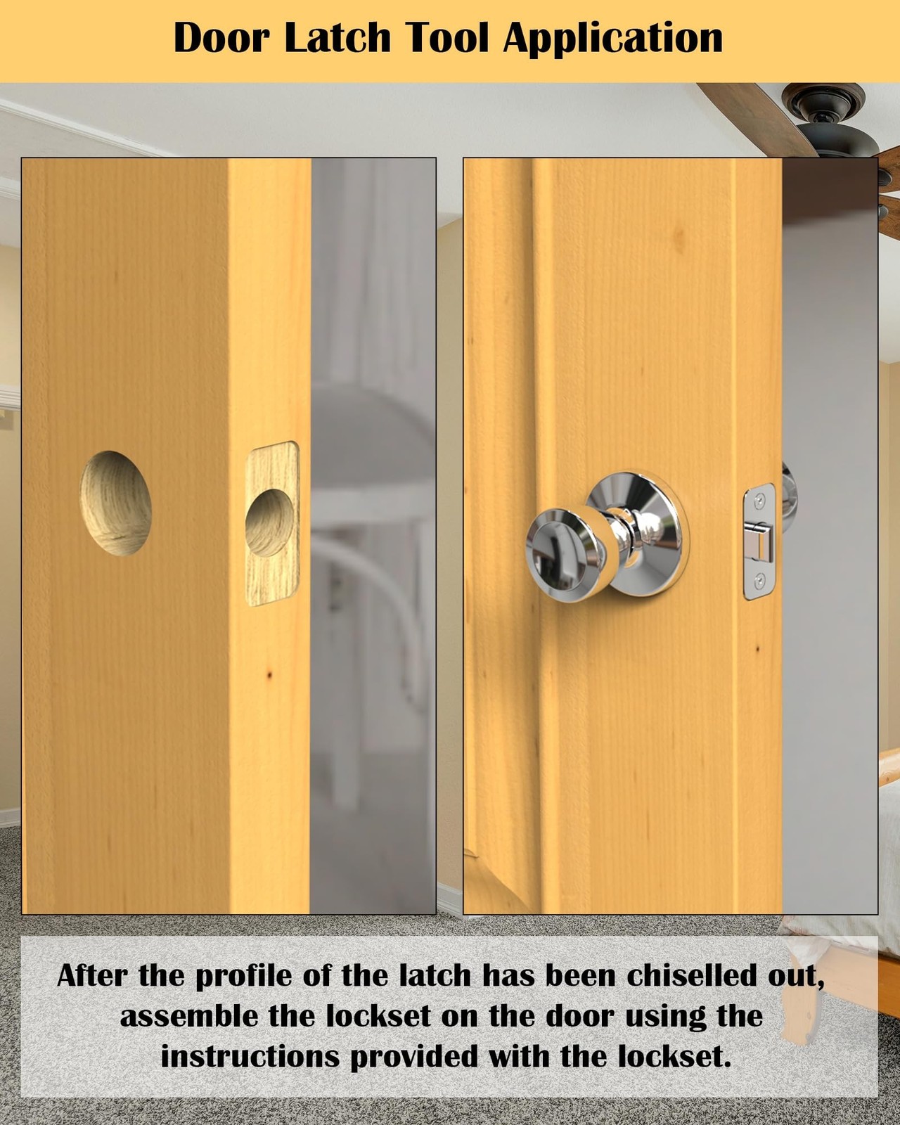 Door Latch Mortise Tool, Door Latch Installation Kit Help Remove Material to …