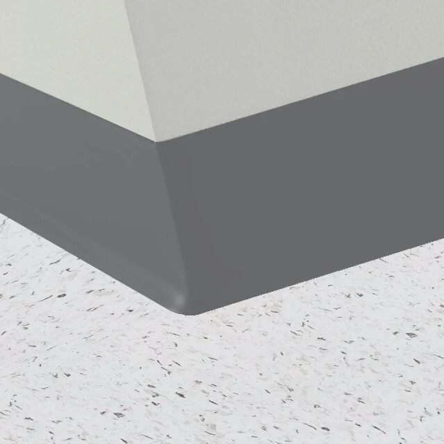 [BOX OF 25] Roppe 700Series 6″x1/8″ Steel Gray Rubber-Vinyl OUTSIDE Corner w/Toe