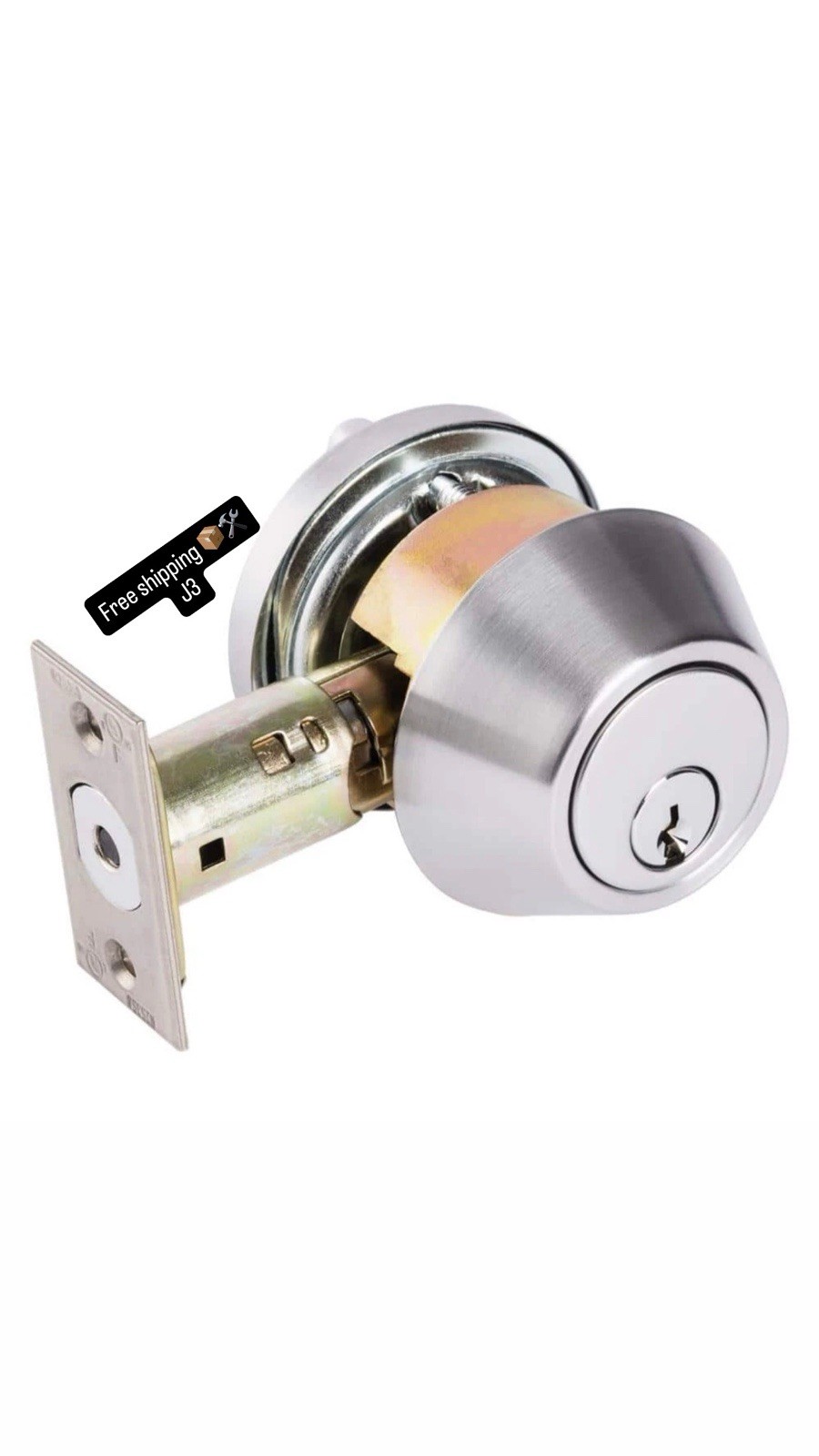 Universal Hardware 1 in. Commercial Single Cylinder Deadbolt, Satin Chrome
