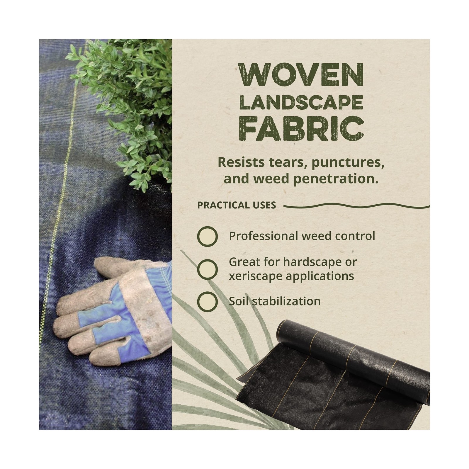 Dewitt Pro-5 Weed Barrier Fabric 5 oz, 5 x 250 Feet – Heavy-Duty Woven Lan