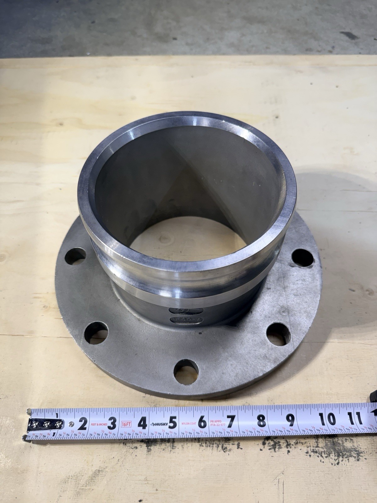 PF60-A Steel Flange Adapter Flanged Straight 6 in Quick Clamp x 10 in Dia