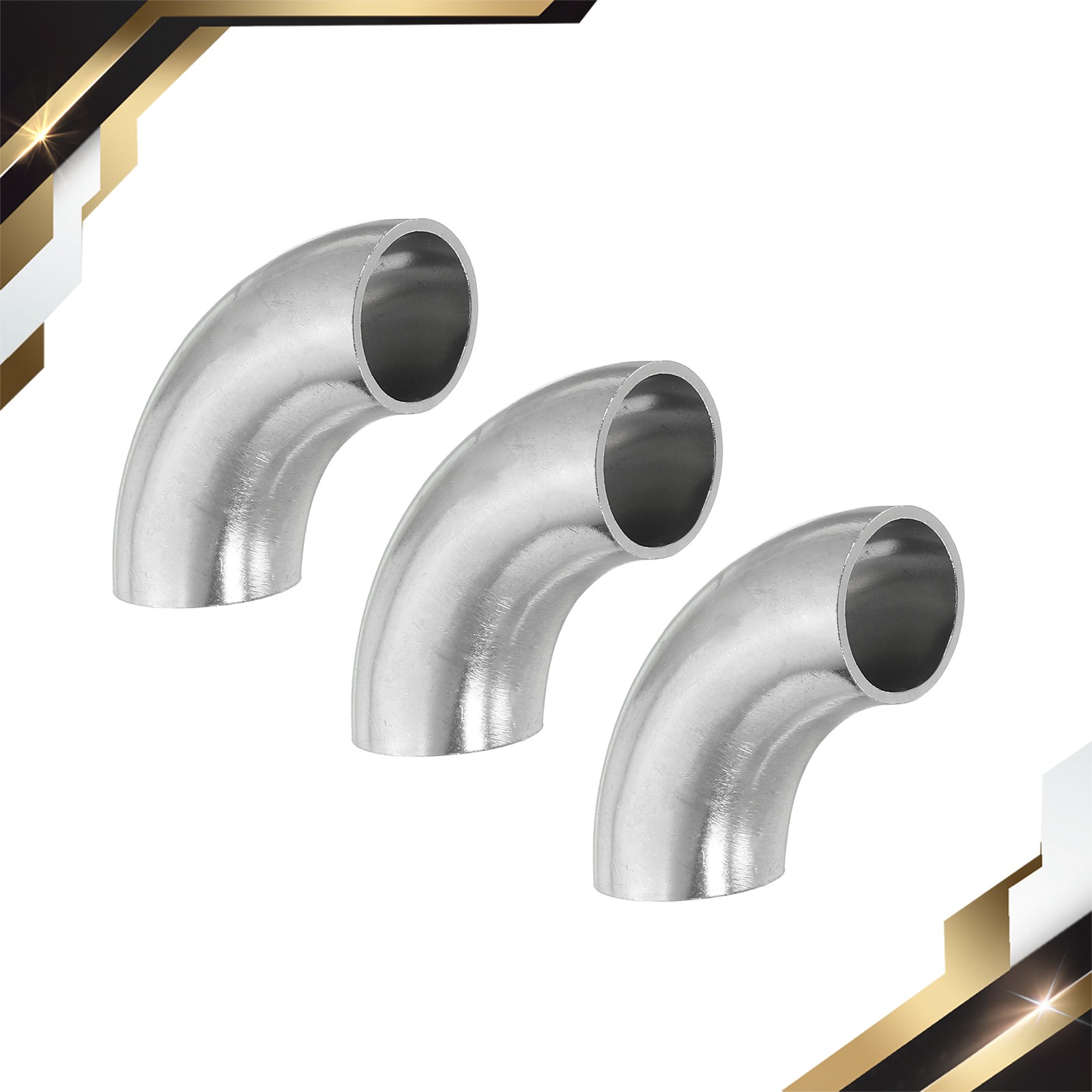 3Pcs 3/4 Inch OD 304 Stainless Steel Butt 90 Degree Fitting