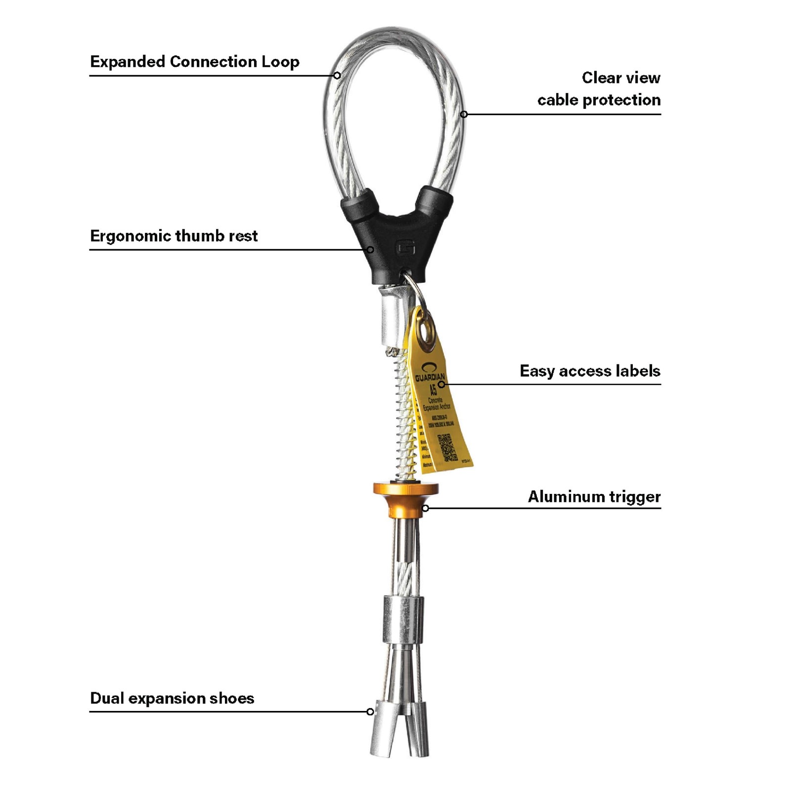 Guardian 1400052 A5 Concrete Expansion Anchor | 5,000 lb MBS | Reusable | Steel