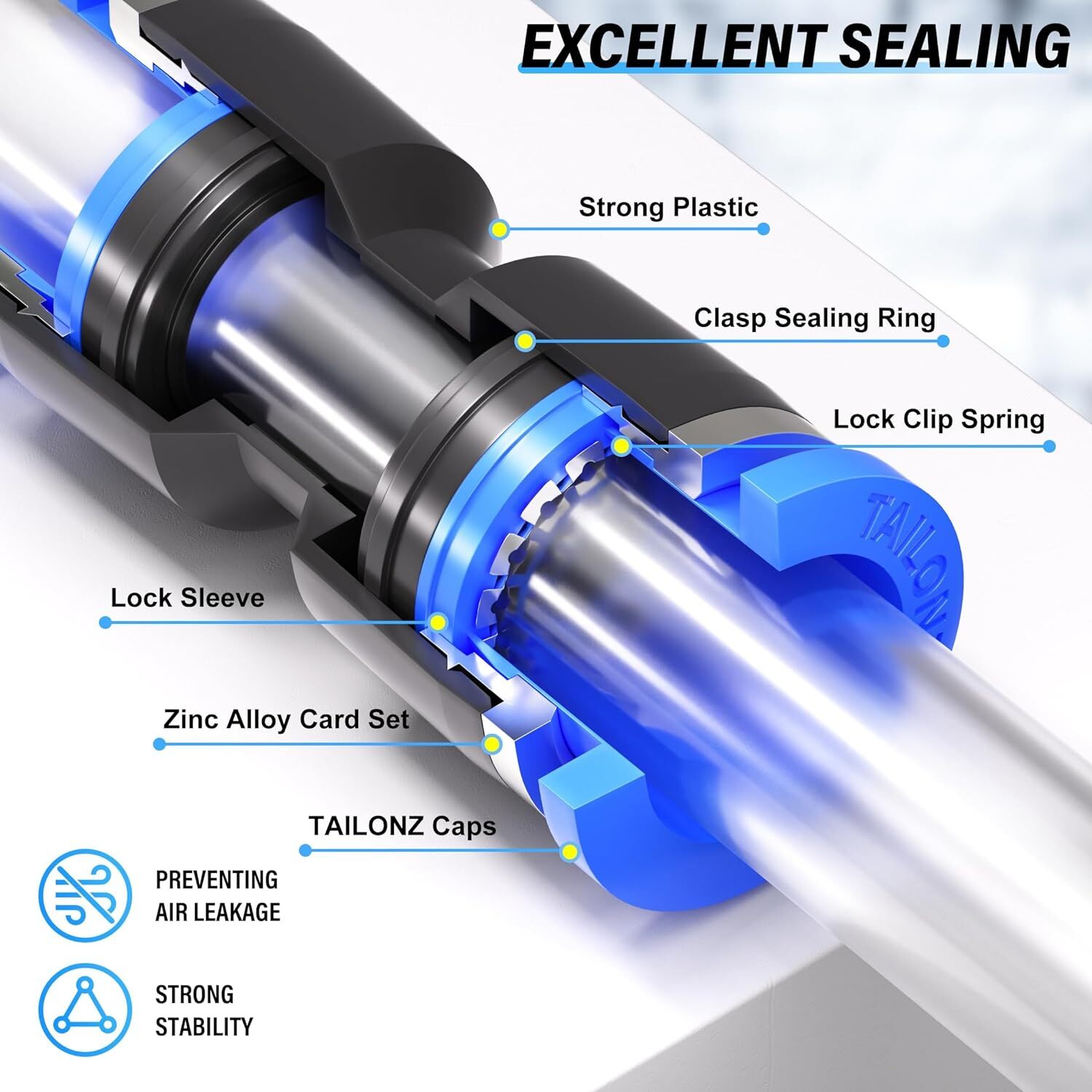 280/100PCS Quick Release Pneumatic Connectors Plastic Straight Tube Connectors