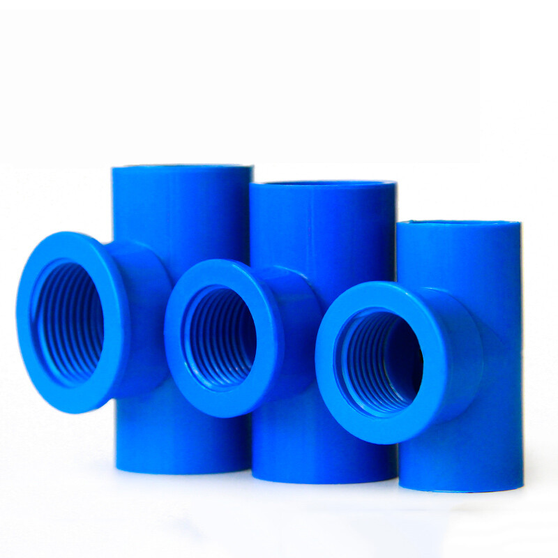 PVC Water Pipe Fittings Female Thread Aquarium Connector White/Blue/Grey 1/2″-1″