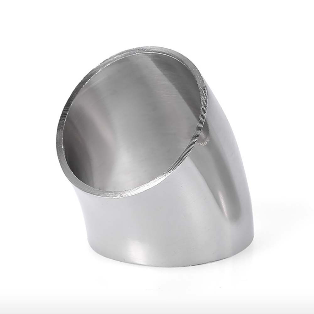 45 Degree Elbow A2/A4 Stainless Steel Sanitary Weld Pipe Fitting OD 12.7-203.2mm