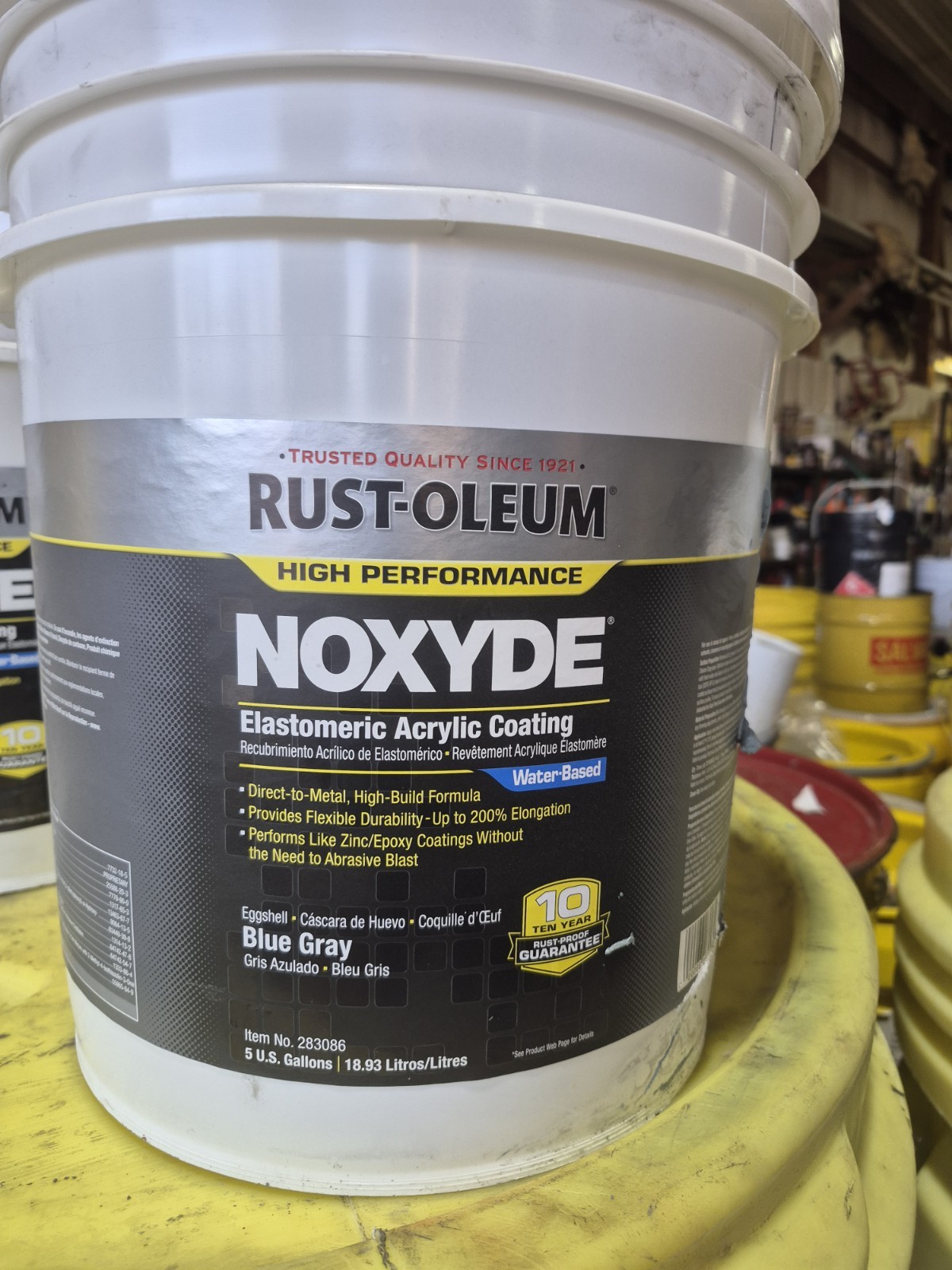 RUSTOLEUM NOXYDE Elastomeric Acylic Coating Blue Grey 5 Gallons Retail $750