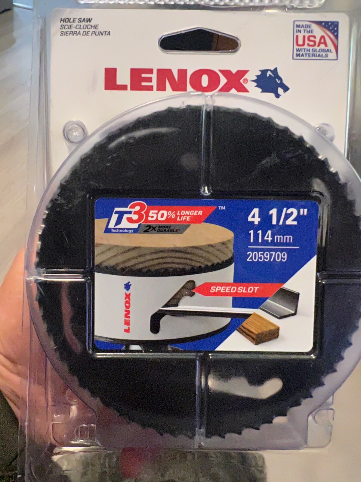 LENOX T3 4 1/2 ” HOLE SAW 114mm SPEEDSLOT