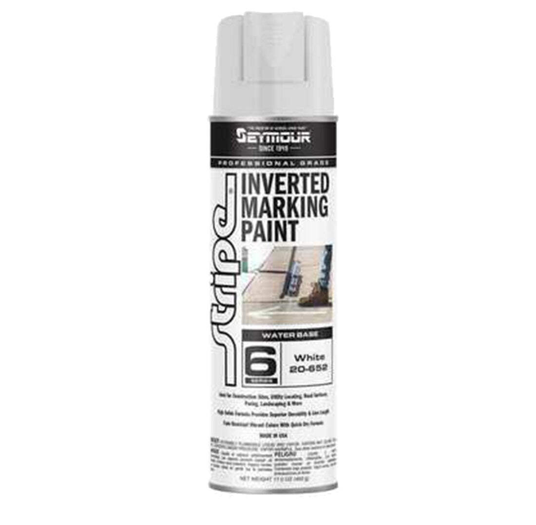 12PK Seymour 20-652 Inverted White Landscaping Construction Marking Paint 17 oz