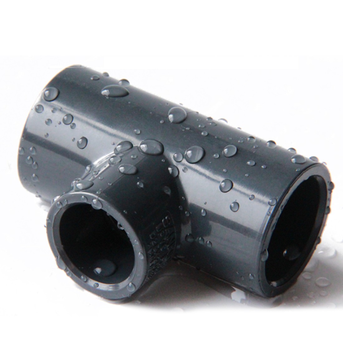 PVC Reducing Tee Connector 90 Degrees Water Supply Pipe Fitting Grey 20mm~90mm