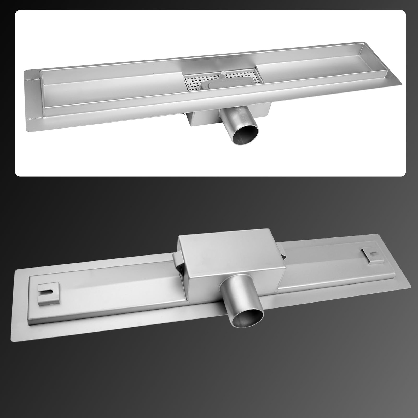 Shower Channel 70cm Stainless Steel Floor Drain 2in1 Double Sided, Tile Insert Drain…